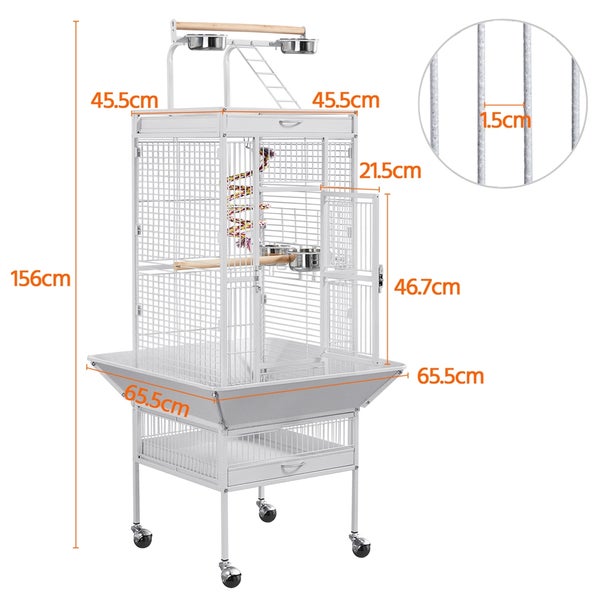 Yaheetech großer Vogelkäfig , Weiß