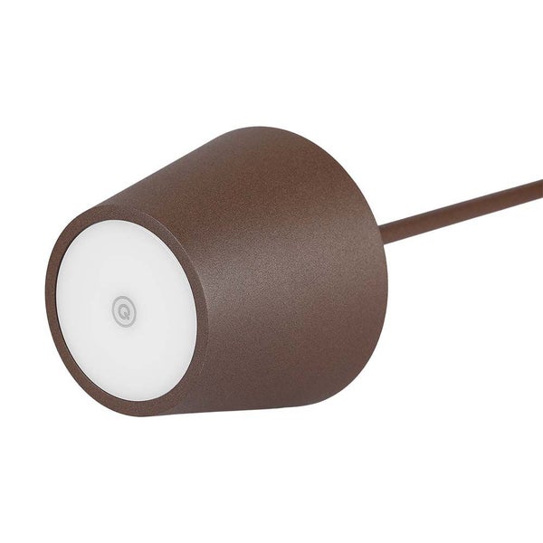 Wiederaufladbare Tischleuchte - Touch Dimming (3000K Warm White) - (H) 38,6 cm Ø7,9 cm Sockel (Corten) | Leuchtet bis zu 10 Stunden - Schutz vor Feuchtigkeit und Staub