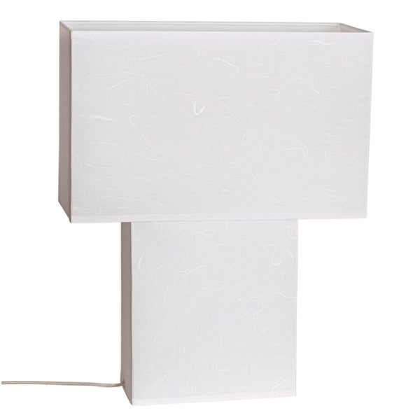 Weiße Tischleuchte mit rechteckigem Lampenschirm