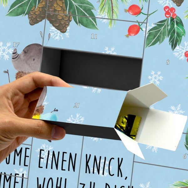 Mr. & Mrs. Panda Befüllbarer Adventskalender Hummel flauschig - Blau Pastell