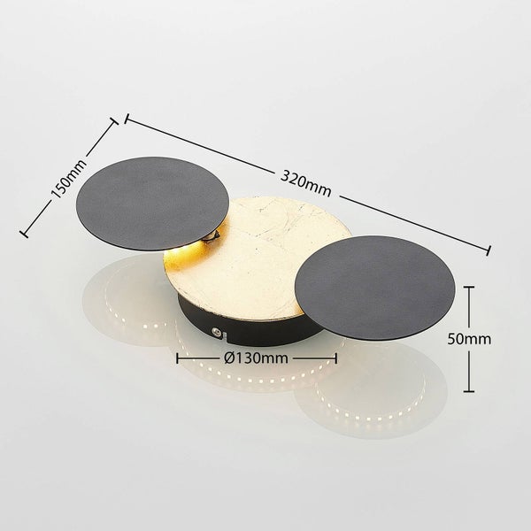 Lindby LED Wandleuchte, Wandlampe Innen Grazyna (Modern) in Schwarz aus Metall (3 flammig ) - Wandstrahler Wandbeleuchtung Schlafzimmer / Wohnzimmer Wohnzimmerleuchte