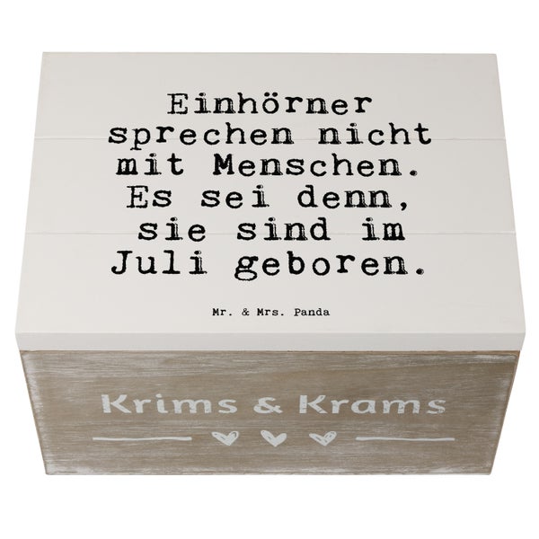 Mr. & Mrs. Panda 25 x 18 cm Holzkiste Einhörner sprechen nicht mit... - Weiß