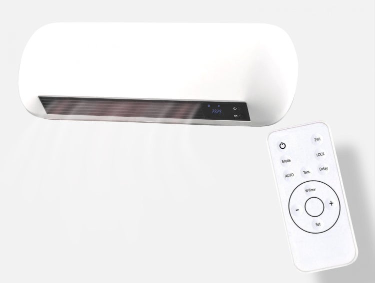 Weißer Heizkörper mit Fernbedienung