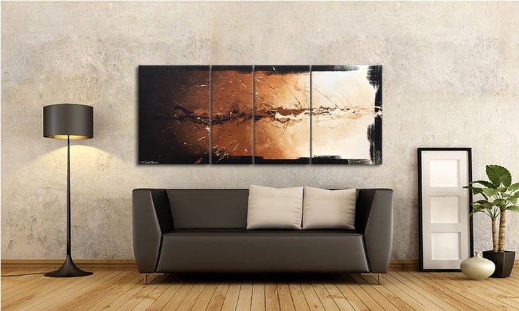 Das moderne Wandbild -Splash Of Earth- 170x70x2 cm handgemaltes Unikat