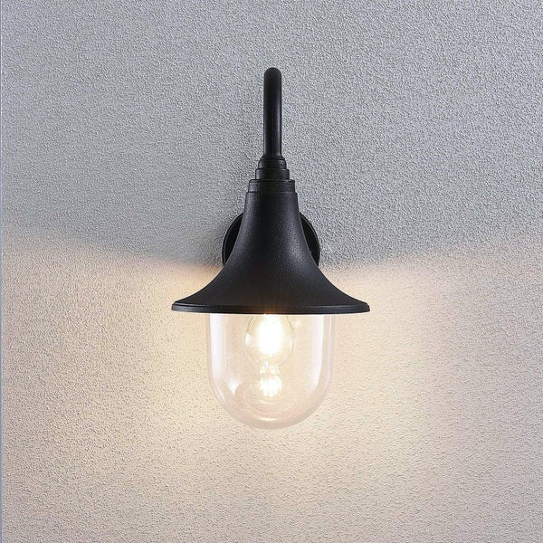 Lindby Wandleuchte außen Nalevi (spritzwassergeschützt (Modern) in Schwarz (1 flammig, E27) - Außenwandleuchten Wandlampe Led Außenlampe Outdoor für Außenwand/Hauswand