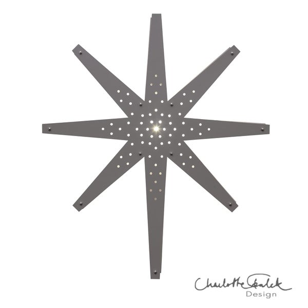 Sternförmige Deckenleuchte mit Lochmuster