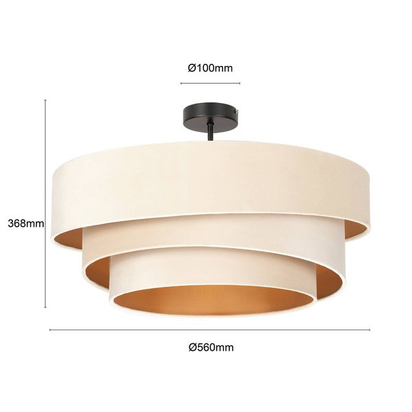 Lindby Deckenlampe Jusari (Modern) in Creme aus Textil (3 flammig, E27) - Deckenleuchte Lampe Wohnzimmerleuchte