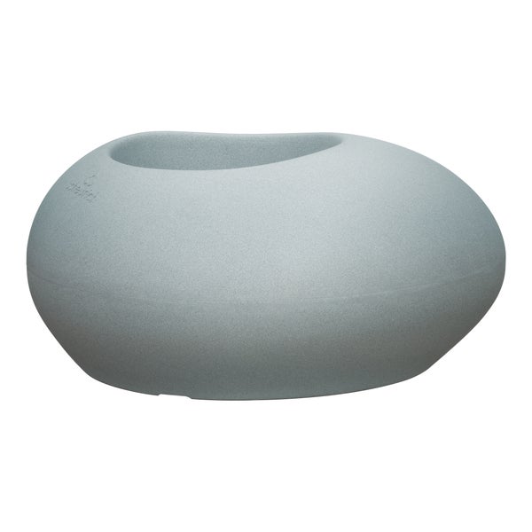 Scheurich Flow 73, Pflanzgefäß/Blumentopf/Pflanzkübel, kieselförmig,  aus Kunststoff Farbe: Stony Grey, 73 cm Breite, 58 cm Tiefe, 35,2 cm hoch, 21 l Vol.
