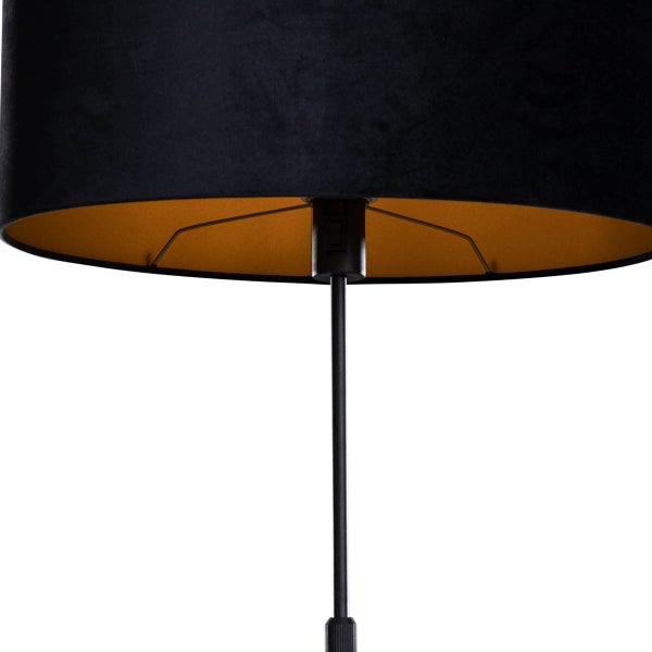 Stehleuchte Schwarz mit ovalem Samtschirm 50cm - Parte