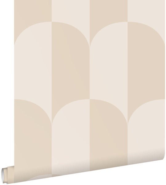 ESTAhome Tapete Art Decó Muster Beige und Sandbraun - 50 x 900 cm - 139991