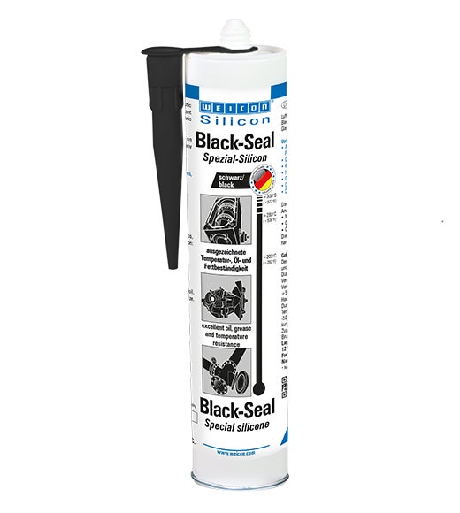 WEICON Black-Seal Spezialsilikon | dauerelastischer Dichtstoff für öl- oder fettbeständige Bereiche | 310 ml | schwarz