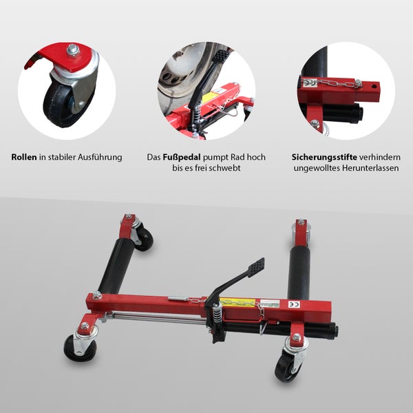 Rangierwagenheber mit Fußpedal und Rollen