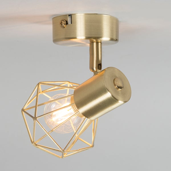 Deckenleuchte mit Lampenschirm aus Metalldraht