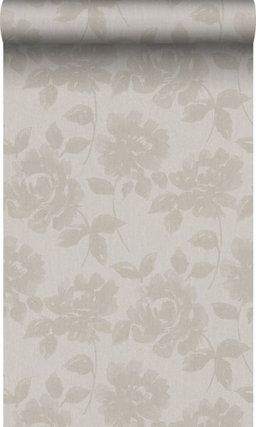 Origin Wallcoverings Tapete Rosen Helltaupe - 53 cm x 10,05 m - 347028