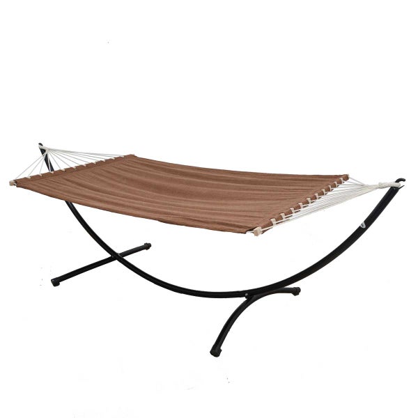 AMANKA Doppel Hängematte mit Gestell - 200x120 Garten Hängeliege - Outdoor Hängemattengestell Metall