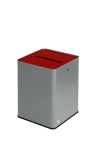 PROREGAL Robuster Papiersammler DSGVO konform DIN A4 Format HxBxT 83,5 x 23 x 25 cm Verzinkter Stahl Rot