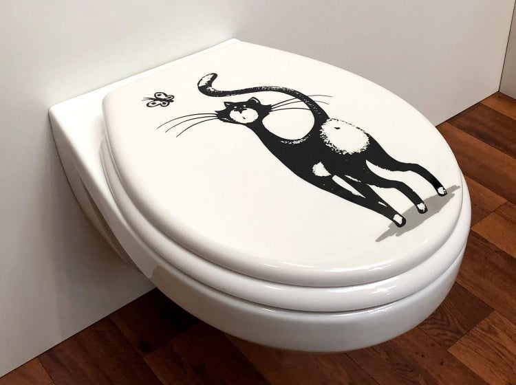 WC Sitz Katze mit Absenkautomatik, zur Reinigung abnehmbar
