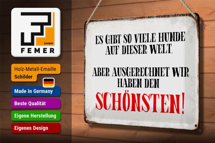 Blechschild Spruch 30x20cm wir haben den schönsten Hund