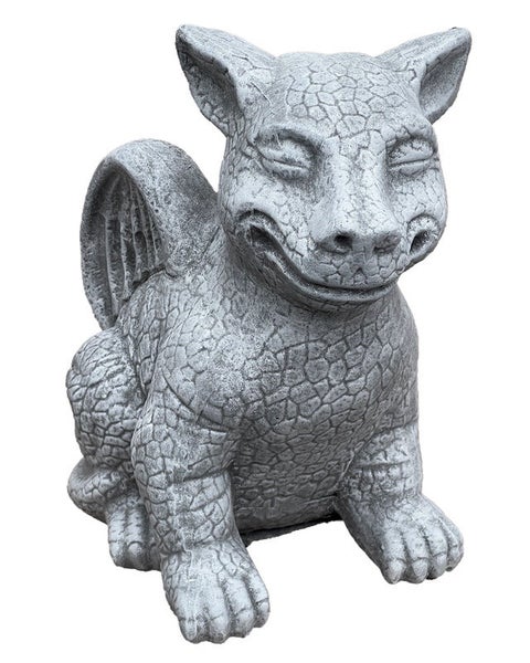 Steinfigur kleiner Drache aus wetterfestem Kunststein als Dekoration für den Garten
