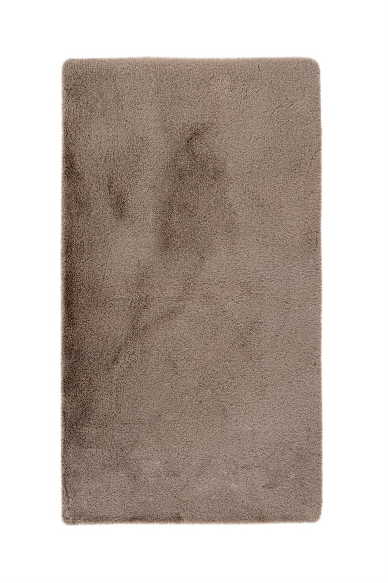Kurzflor Teppich Oasisia Dunkelbeige 22 mm Uni 50 x 90 cm