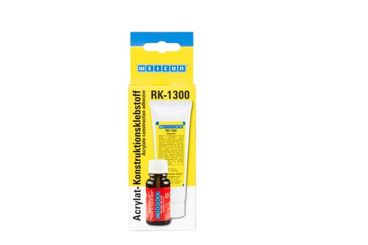 WEICON RK-1300 | Acrylat-Strukturklebstoff, pastöser No-Mix Klebstoff | 60 g | beige, opak