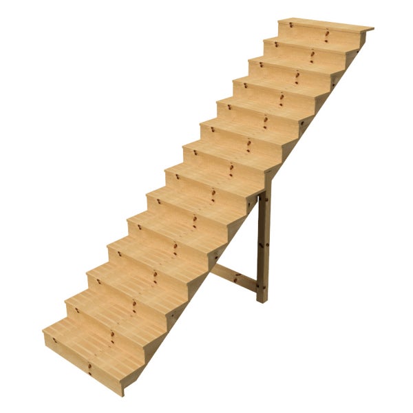 Holztreppe mit 13 Stufen