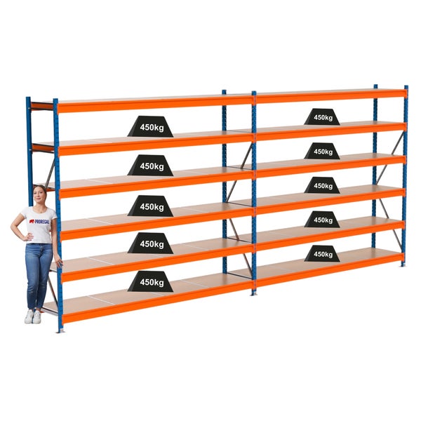 Regalsystem mit mehreren Ebenen und einer Traglast von 450 kg pro Ebene