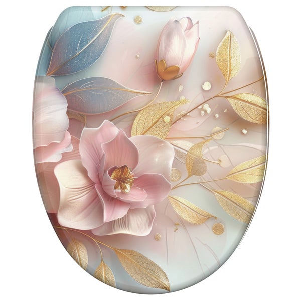 Toilettendeckel mit Blumenmotiv
