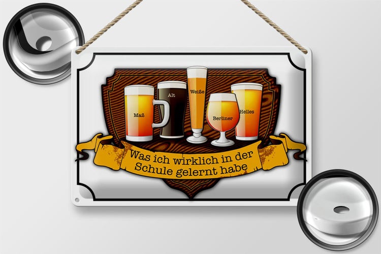 Blechschild Spruch 30x20cm Bier Maß Alt Weiße Berliner