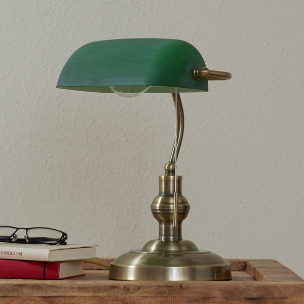 Lindby Tischlampe Milenka (Retro, Vintage Antik) in Bronze aus Metall (1 flammig E27) - Tischleuchte Schreibtischlampe Nachttischlampe Wohnzimmerleuchte