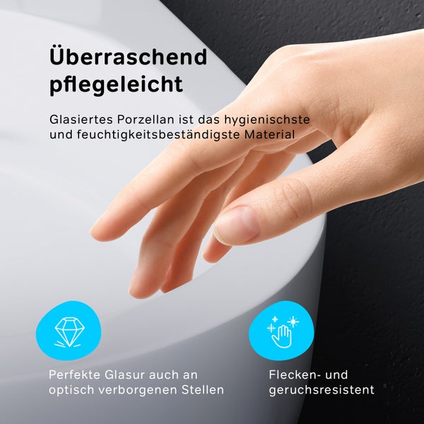 AM.PM Wand-WC Set Tiefspüler offener Spülrand weiß glänzend mit WC-Sitz , Vorwandelement und Betätigungsplatte chrom IIS70151.NA1700