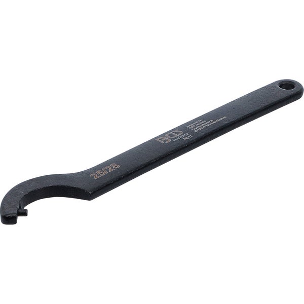 BGS technic Zapfenschlüssel mit Nase, Größe 25 bis 28 Millimeter, Metall, schwarz, mit Aufhängeloch.