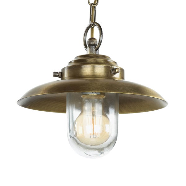 Hängelampe im Vintage-Stil mit Glasschirm