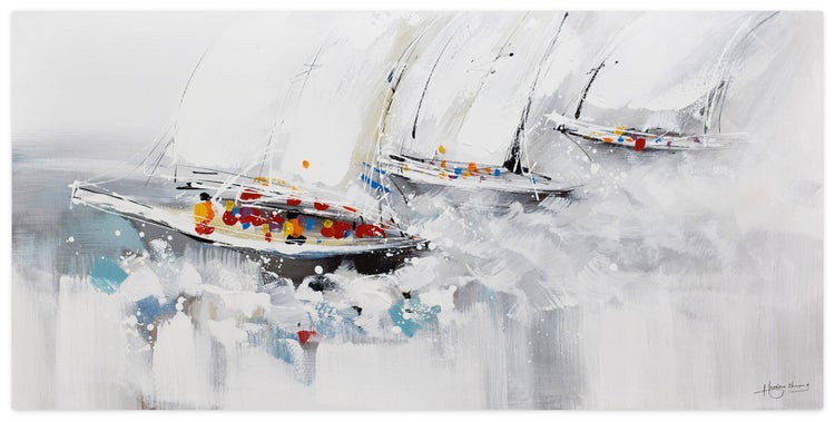 Handgemaltes Gemälde Acrylfarbe 120x60cm Grau