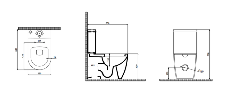 Stand Wc mit keramik Spülkasten wc sitz soft close + spülmechanismus