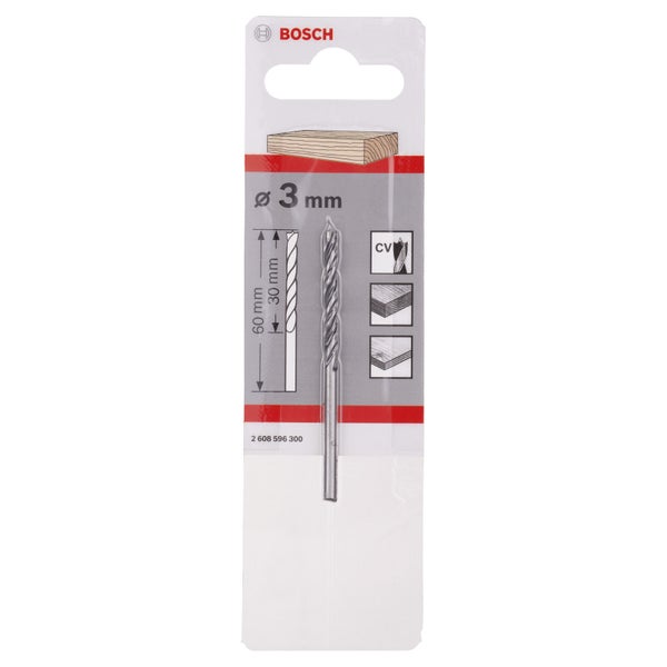 Bosch 1x Holzspiralbohrer Standard D= 3 - 2608596300