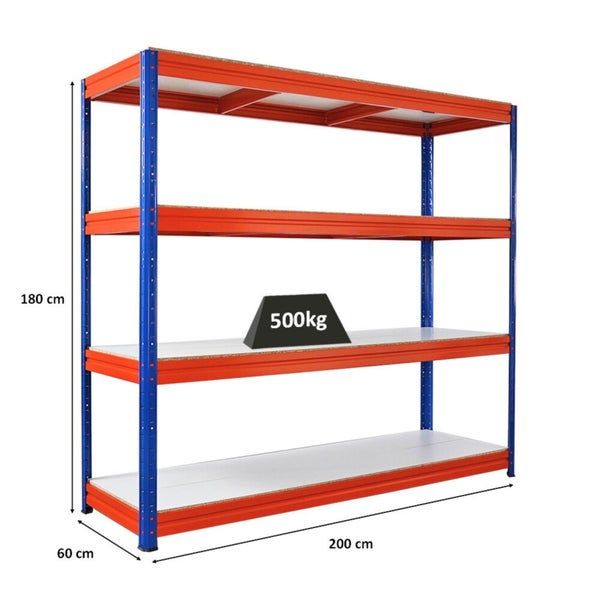 Regal mit vier Ebenen und einer Traglast von 500 kg