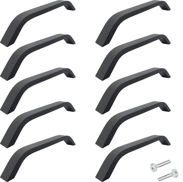 Möbelgriff Stangengriff Tulsa Lochabstand 128 mm Schwarz 10 Stück