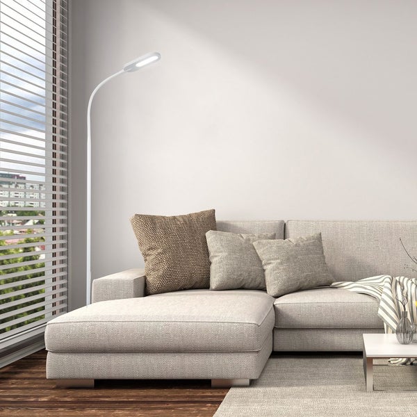 Stehlampe - 6,5W, 600lm, LED, dimmbar, touch, schwenkbar, CCT, Weiß