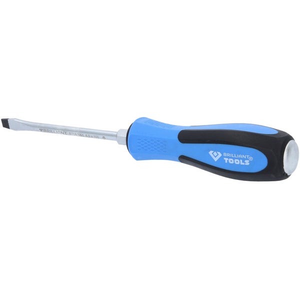 BRILLIANT TOOLS Schraubendreher Schlitz mit Schlagkappe 6,0 x 100 mm - BT031051