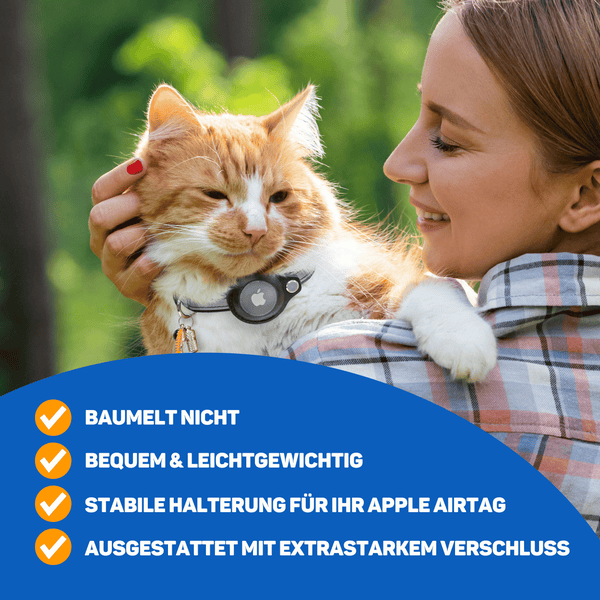 Vulpes Goods Katze Halsband - Apple Airtag Halsband für Katze - Kratzerfest und wasserdicht - Mit 3 Zubehör - 19-26 CM - XS