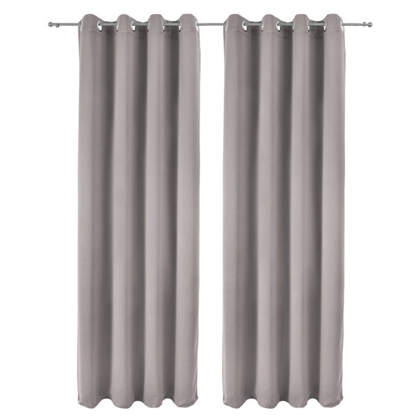 Beautissu Amelie BO Vorhang mit Öse 140x245cm Grau (2tlg)