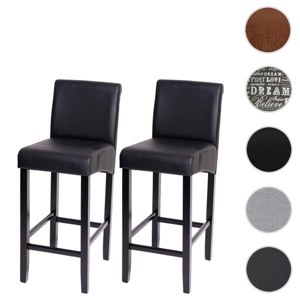 Zwei Barhocker mit Fußstütze und Bezug