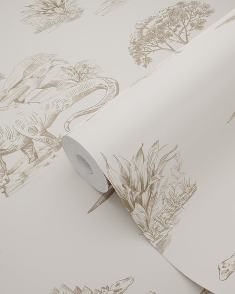 Tapetenrolle mit Dinosaurier- und Pflanzenmotiven