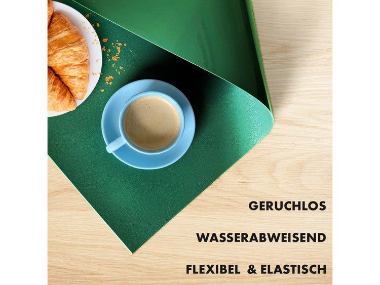 FLOORDIREKT Tischfolie Empire - mit abgeschrägter Kante - 1,5 mm Stärke - Grün - 80 x 115 cm