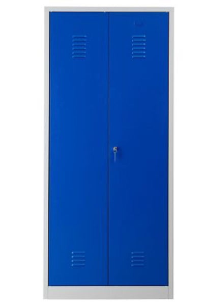 PROREGAL Garderobenspind Camel 2-Fächer & 1-Schloss HxBxT 180 x 80 x 50 cm Zylinderschloss Grau-Blau