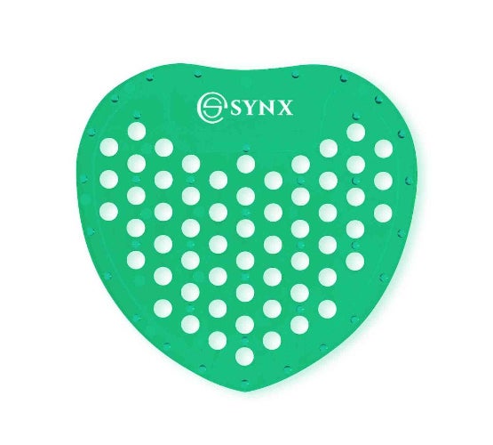 Urinsteinmatte für Urinalbecken mit Synx Logo