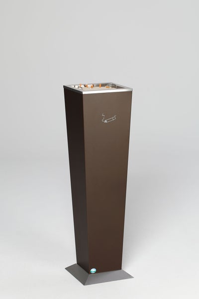 PROREGAL Dekorativer Ascher In Pyramidenstumpfform Aschereinsatz HxBxT 110 x 31 x 31 cm Verzinkter Stahl Braun