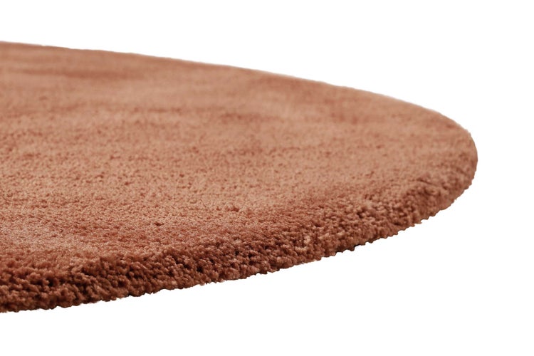 Teppich Rund cognacfarben Hochflor Pisa Homie Living 120 cm rund