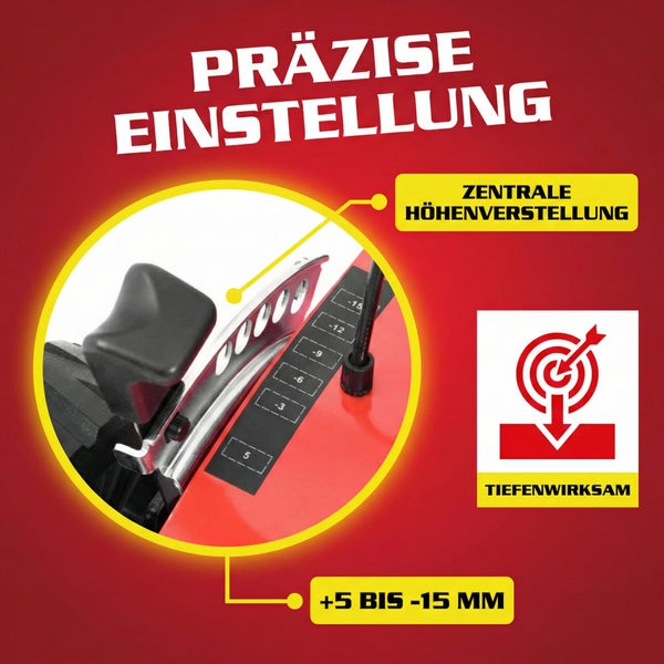 Zentrale Höhenverstellung mit Tiefenwirkung